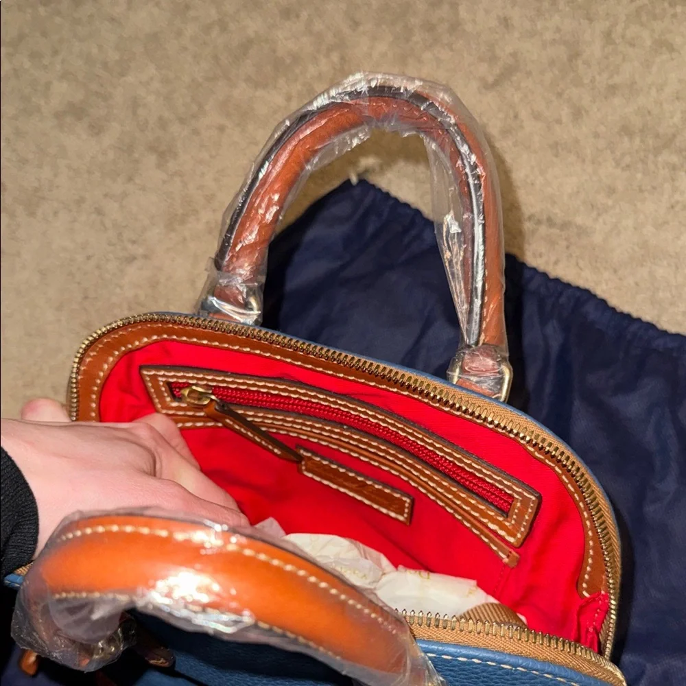 Dooney & Bourke blue and Tan handbag